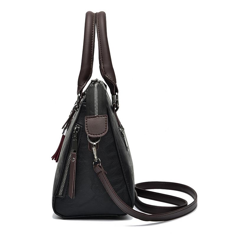 Geantă Tip Poștaș cu Decor Ciucuri, Geantă de Umăr la Modă din Piele PU, Poșetă de Damă cu Mânere Duble pentru Birou și Muncă