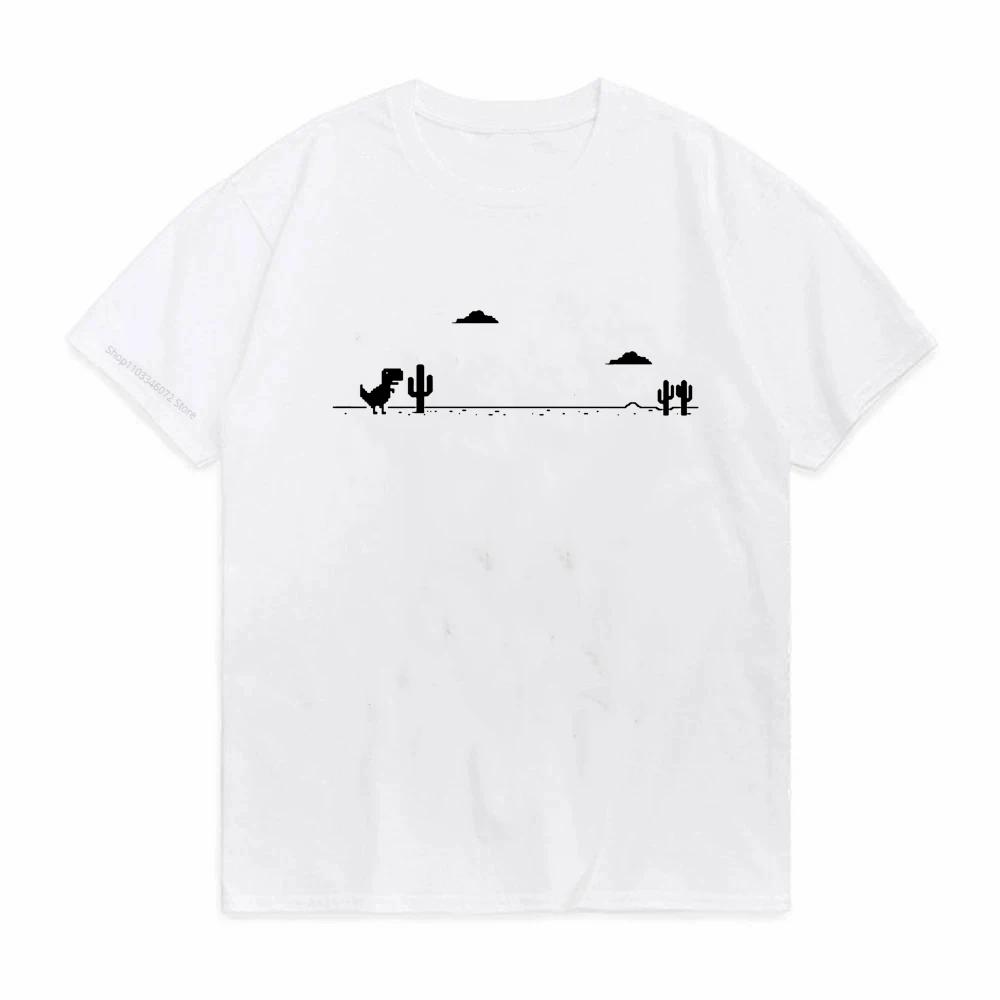 Trex Cactus Offline Dinosaur Fashion Unisex Tshirts Cotton Tops T Shirt Fashionable ONeck Top Tee S