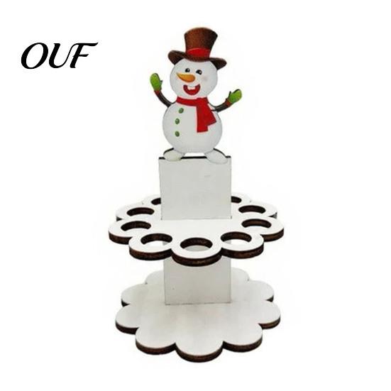 Decorazione da Tavola Natalizia in Legno Porta Soldi di Natale Ornamenti con 10 Fori, Pupazzo di Neve Babbo Natale Albero Espositore per Contanti Porta, Decorazione per