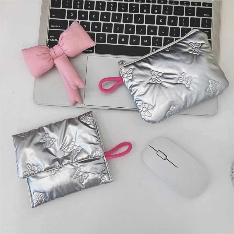 Mini Butterfly Knot Makeup Pouch Small Portable Zipper Case Earphones Cables Coins Cards