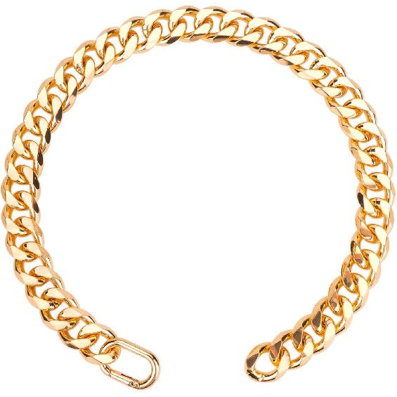 Dog Chain Collar Gold Durable Light Metal Dog Gold Cuban Link Cute Fashion Jewelry Accessories for Dogs (19MM)(12)