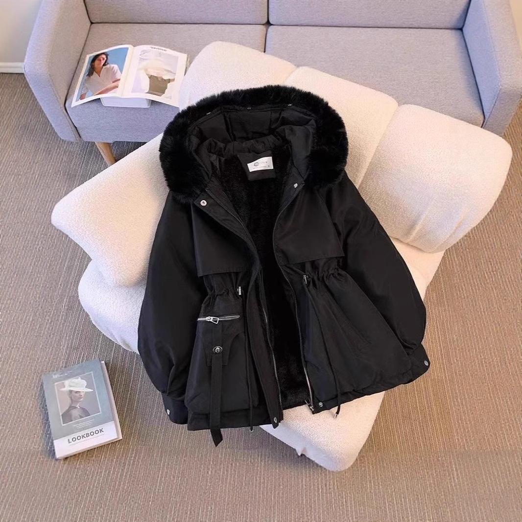 Зимняя Новая Пуховая Куртка с Хлопковой Подкладкой Плюс Бархатная Зимняя Куртка Пирог Преодолеть Корейская Версия Хлопкового Пальто. M