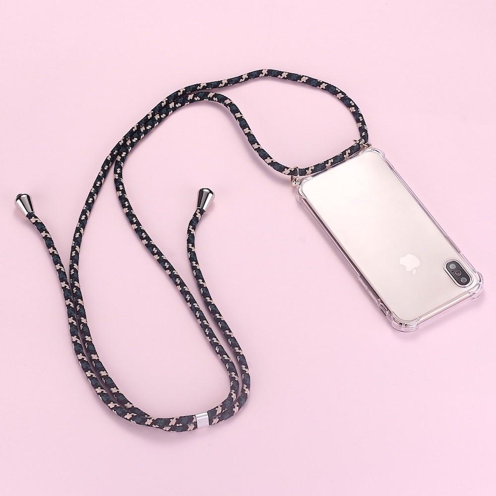 OneFlow Cadena De Teléfono Móvil Premium Compatible Con IPhone 11 Pro | Funda De Teléfono Móvil Con Cordón Para Llevar Funda De Silicona + Cadena De Metal, Argent - Large