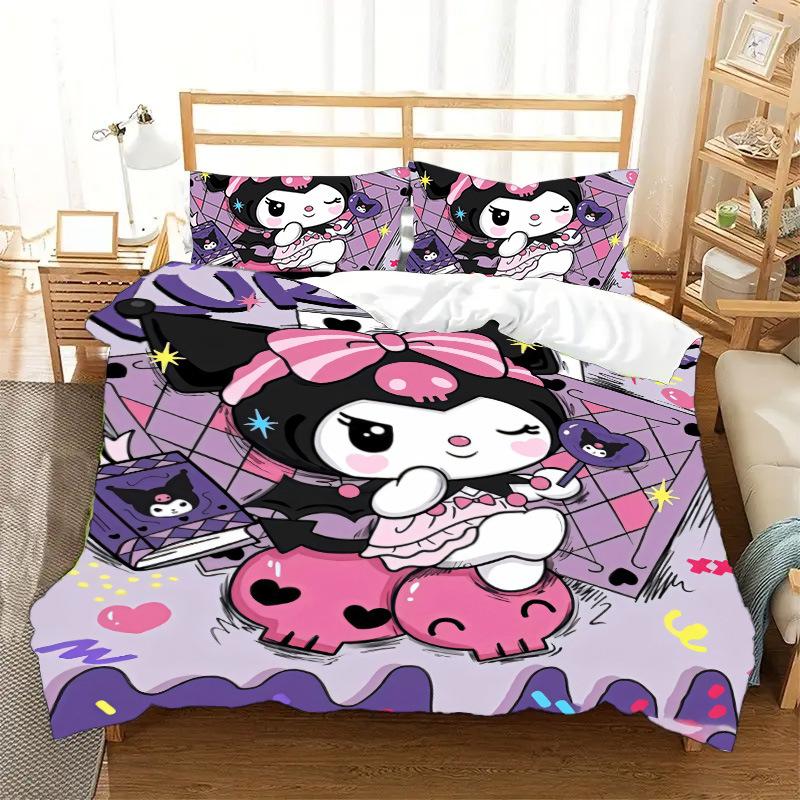 Halloween Kulomie 3D Digitaldruck Cartoon Quilt Set Dreiteiliges Set