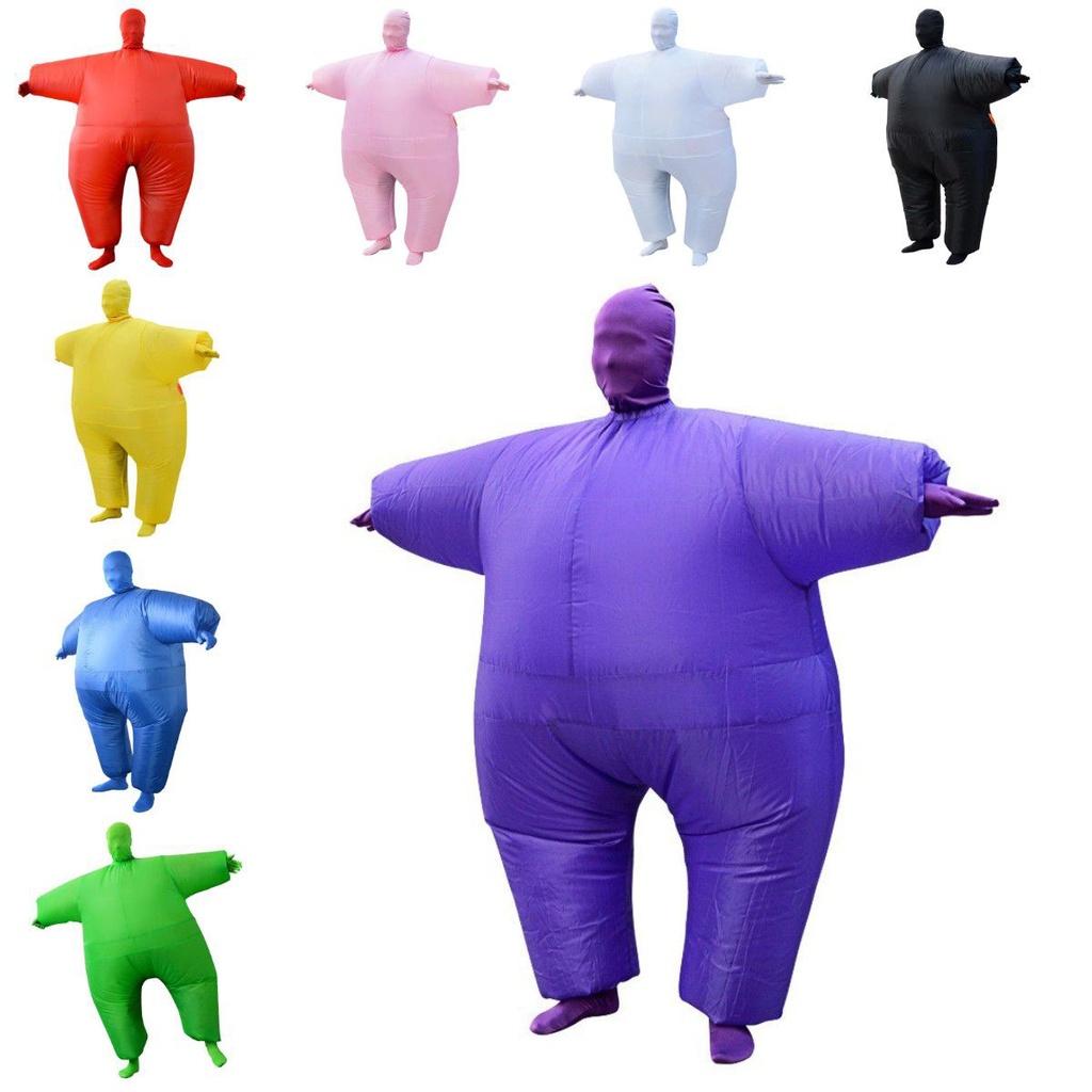 Farbenfrohes aufblasbares Dickanzug-Kostüm für Erwachsene für Halloween-Spaß