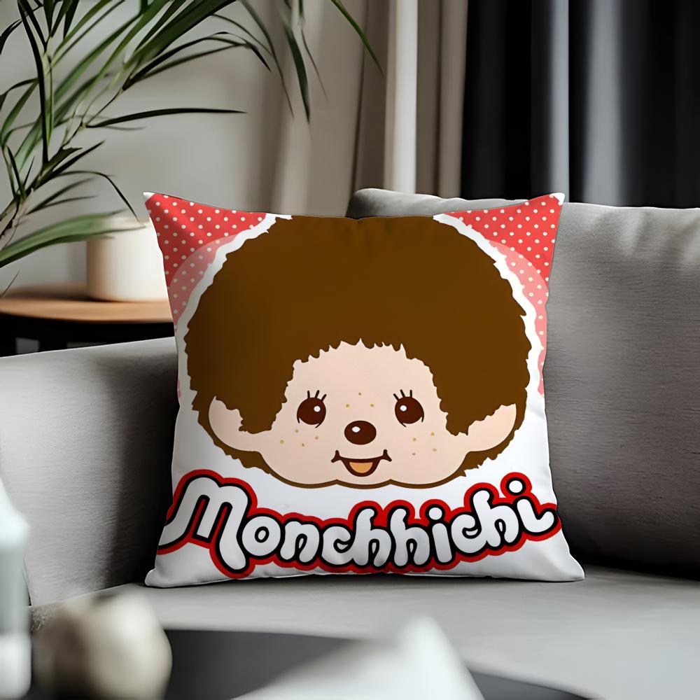 Viral Mmonchhichiead Cushion Cover Antidustmite Pillowcase Invisible Zipper Silky Short Plush Sofa Cushion Cover
