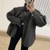 Women's Korean Autumn Retro Stand-Up Collar Cape Trench Coat with Large Pockets