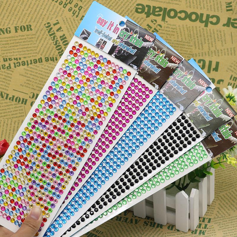 

6mm Acrylic Rhinestone Stickers for Kids Crafts, Phones, and Cars - Creative Crystal Eye Design 6mm—168 Color Gems