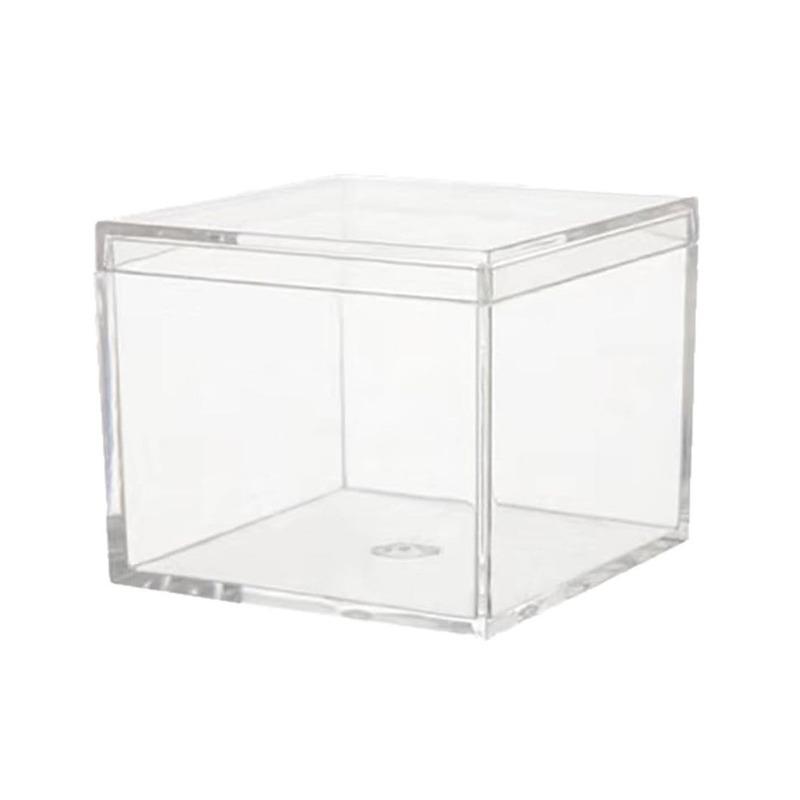 SmallShort Square Transparent Plastic Box Food-grade Wedding Candy Box with Lid Storage Box