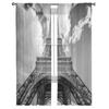 Eiffelturm Paris Frankreich Luxuriöse Chiffon-Vorhänge für Wohnzimmer Schlafzimmer Dekoration Fenster Voiles Tüllvorhang