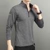 Men's Sports Shirts Stand Collar Half Zip Sweatshirt Solid Color Slim Fit Long