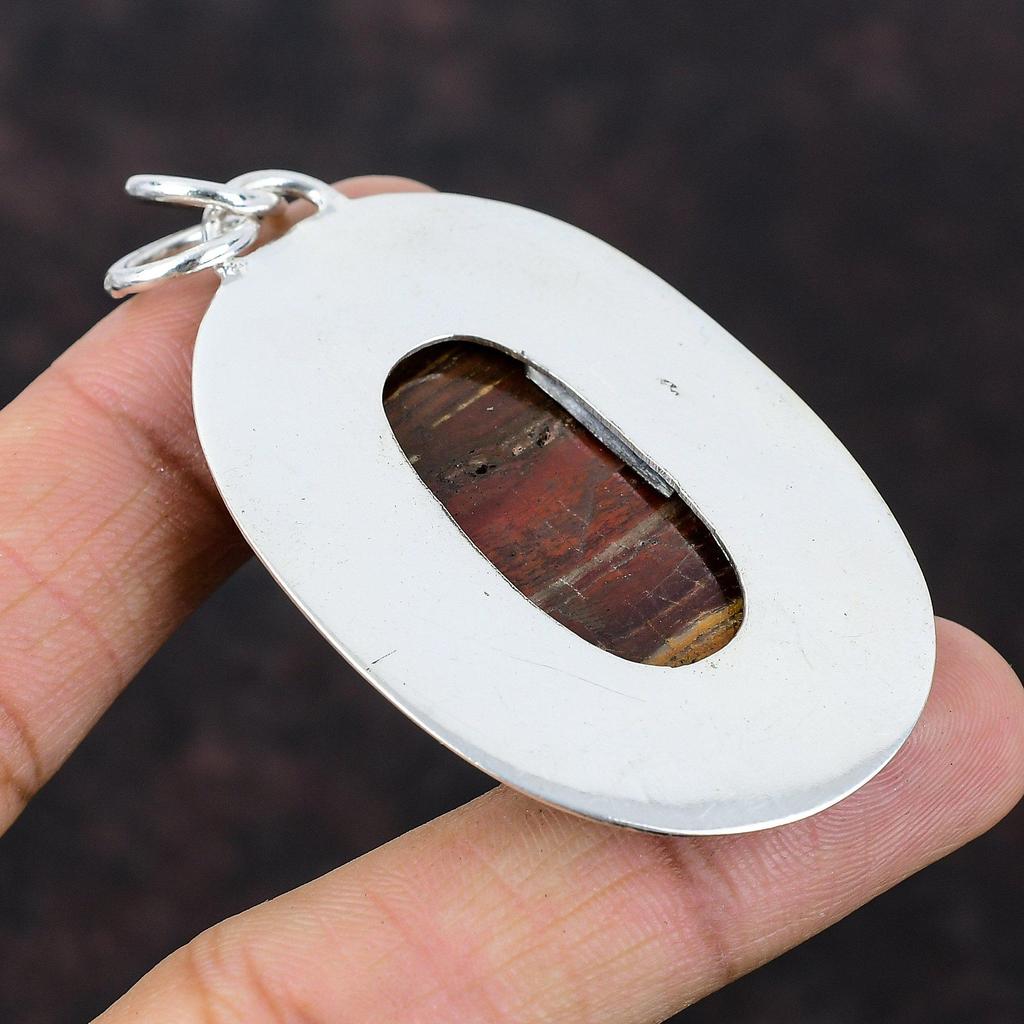 Red Snakeskin Jasper Pendant 925 Sterling Silver Pendant Genuine Gemstone Jewelry Handmade Unique Style Pendant Gift For Wife Silver Jewelry