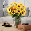 1 Bunch 13 Heads Artificial Sunflowers 30cm Shrubs Fake Flower Bouquet for Garden Home Room Wedding Cafe Store Party Decoration