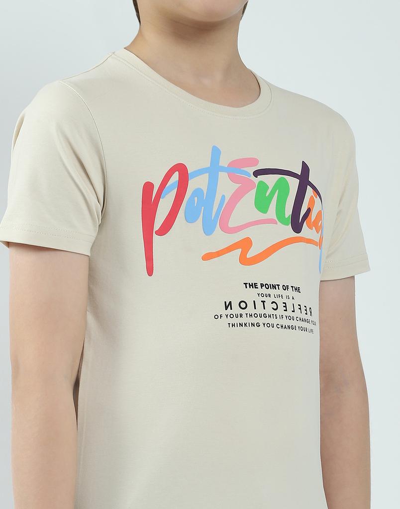 MONTE CARLO Boy's Regular Fit Printed Half Sleeve T-Shirt