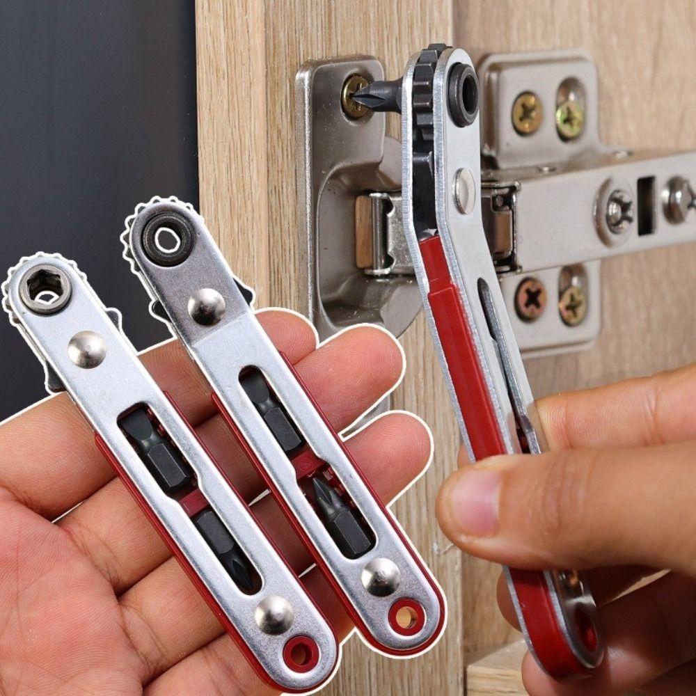 Alloy Steel Ratchet Wrench Multifunctional Cross Screwdriver Durable Bidirectional Screwdriver