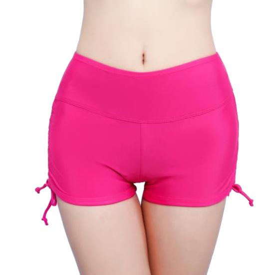 Sommer Strand Damen Unifarbene Bikinihose Seitlich Gefaltetes Bandage Badehose
