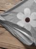 Summer and autumn fashion new large size round neck simple small white flower pattern printing, simple and comfortable medium