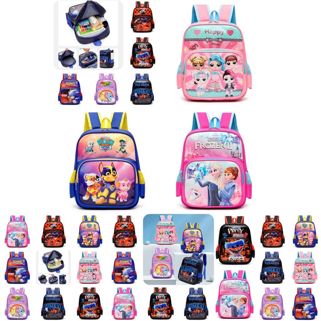 New Cartoon Kindergarten Backpack Waterproof And Durable Large Capacity Suitable For 3-8 Year Old Children Nylon Material 14-inch Size 20-35l Capacity