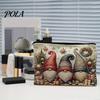 Stain-resistant Pouch Christmas Theme Makeup Bag, with Black Zipper, Wear-Resistant Toiletry Wear-resistant Fabric Bag Durable Canvas Storage