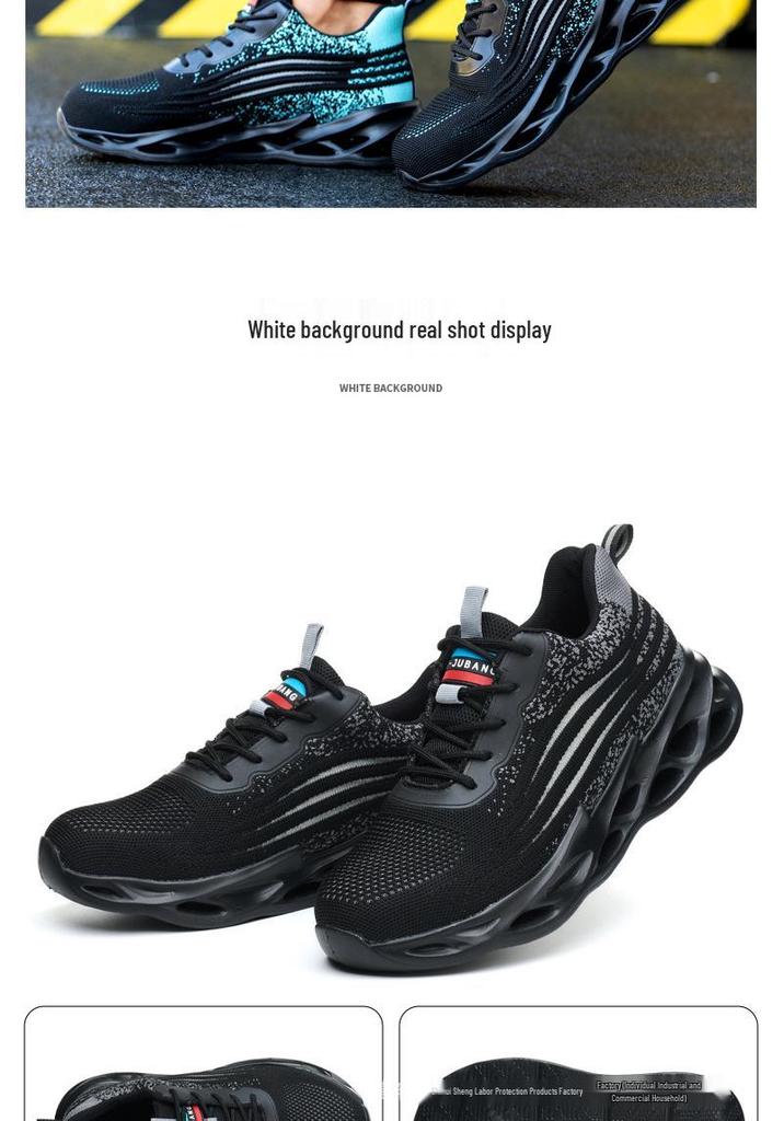 Men's All-Season Steel Toe Safety Shoes - Lightweight, Anti-Smash, and Anti-Puncture Labor Protection Footwear