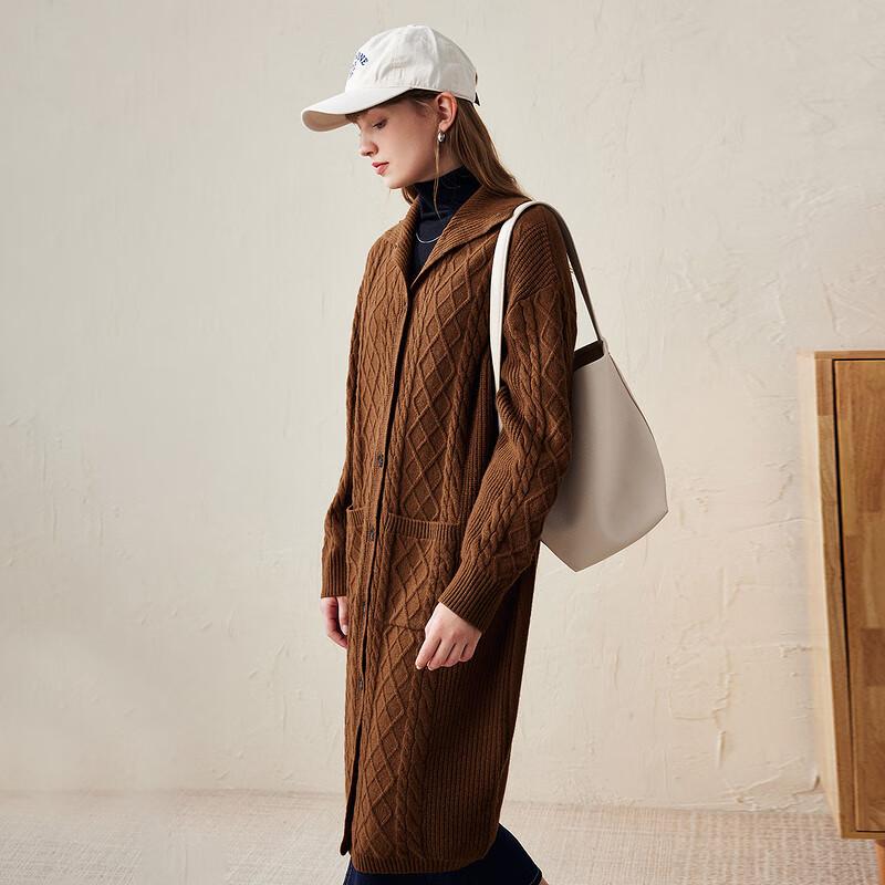 Kemengboka Women's High-Neck Thick Wool Cardigan