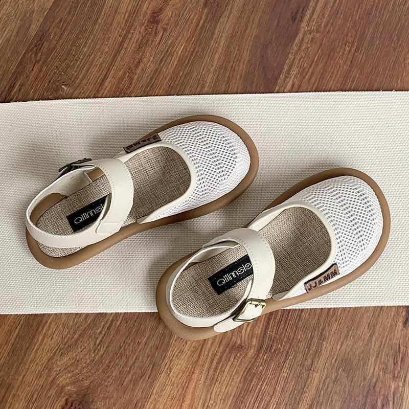 Woman Baotou Slippers Summer Shoes for Women Casual Flat Bottom Breathable Sandals Comfortable Outdoor Beach Shoes
