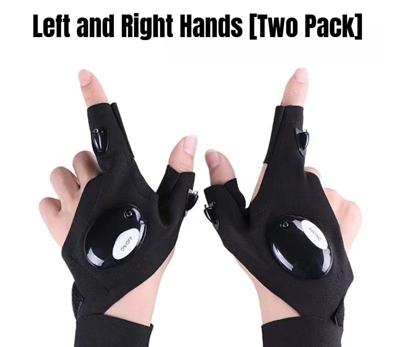 LED Lighted Fishing Gloves, Waterproof Finger Flashlight Gloves for Night Fishing Repair Emergency Use