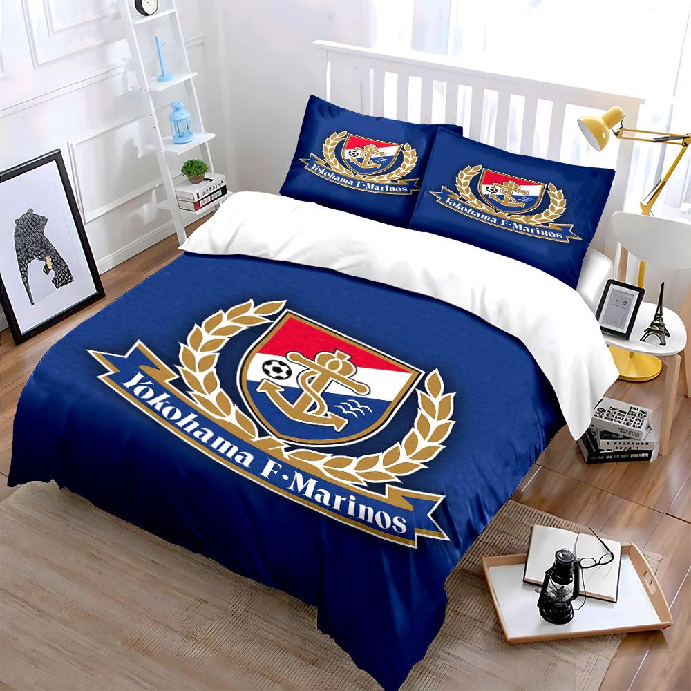 Blue Yokohama F-Marinos Bedding Set Bedding Duvet Cover Set Duvet Cover Pillowcases (1 * Duvet Cover 2 * Pillowcases, without duvet insert)