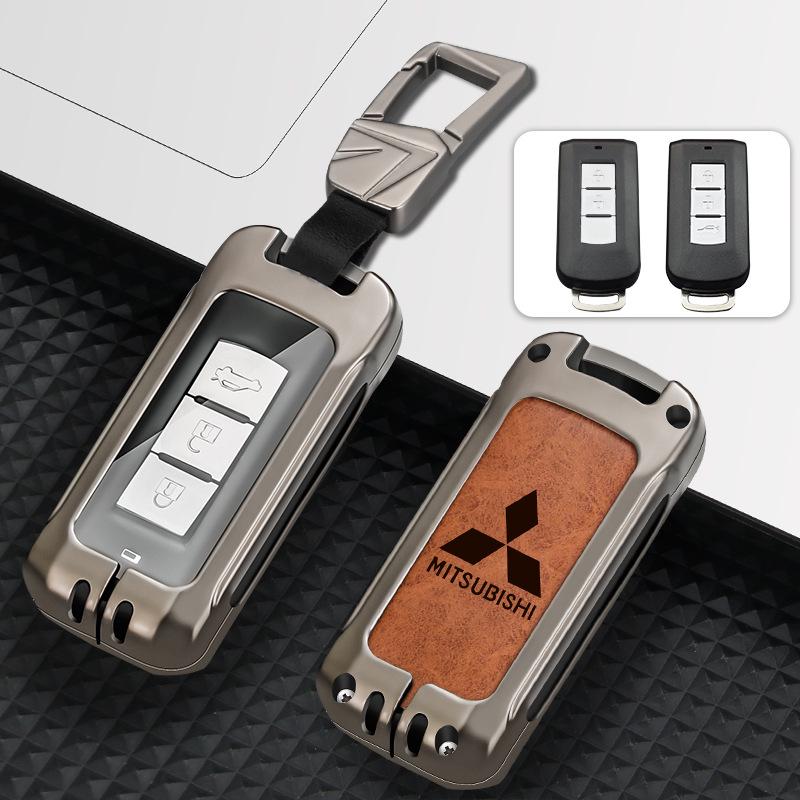 Genuine Leather Key Case for Mitsubishi Outlander, ASX, Eclipse Cross, Pajero