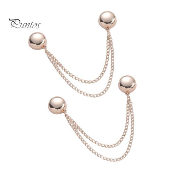 

2 шт. Многофункциональный магнитный зажим для одежды с цепочкой, многоцелевой безштифтовой металлический зажим для пуговиц, одежды, шарфа, брюк, манжет, фиксатор, магнитная булавка розового золота