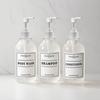 500ml Transparent Plastic Lotion Bottle Refillable Pump Bottle Dispensers Wall Mounted with Labels for Dish Body Wash