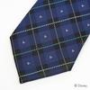 [Disney] Mitsumaru Silhouette Check Pattern Tie D50036 Navy x Green Free Size Business Casual Gift