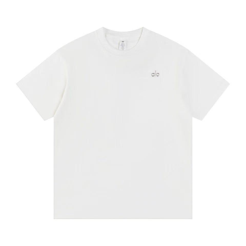 Alo Summer 3D Silver Logo Medium-Length Casual Cotton T-shirt