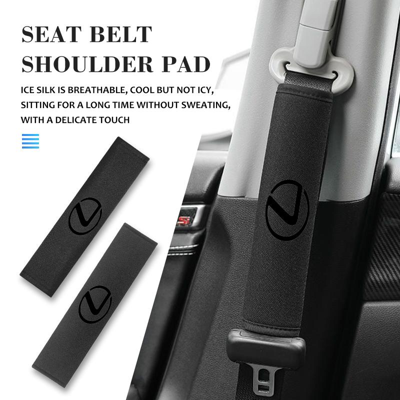 For Lexus 1/2pcs Ice Silk Car Styling Emblem Leather Seat Belt Cover Accessories F SPORT ES RX NX LS UX LM LX GX LC RZ IS CT GS