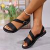 Fashion New Women Flat Sandals Leather Cross Strap Rome Style High Quality Summer Ladies Shoes  Buckle Strap