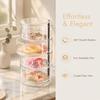 Four‑layer Hair Accessory Organizer Transparent Plastic Hair Clip Container  Tabletop