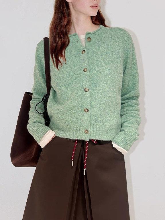 Women's Bright Color Wool Blend Cardigan - Original Fit