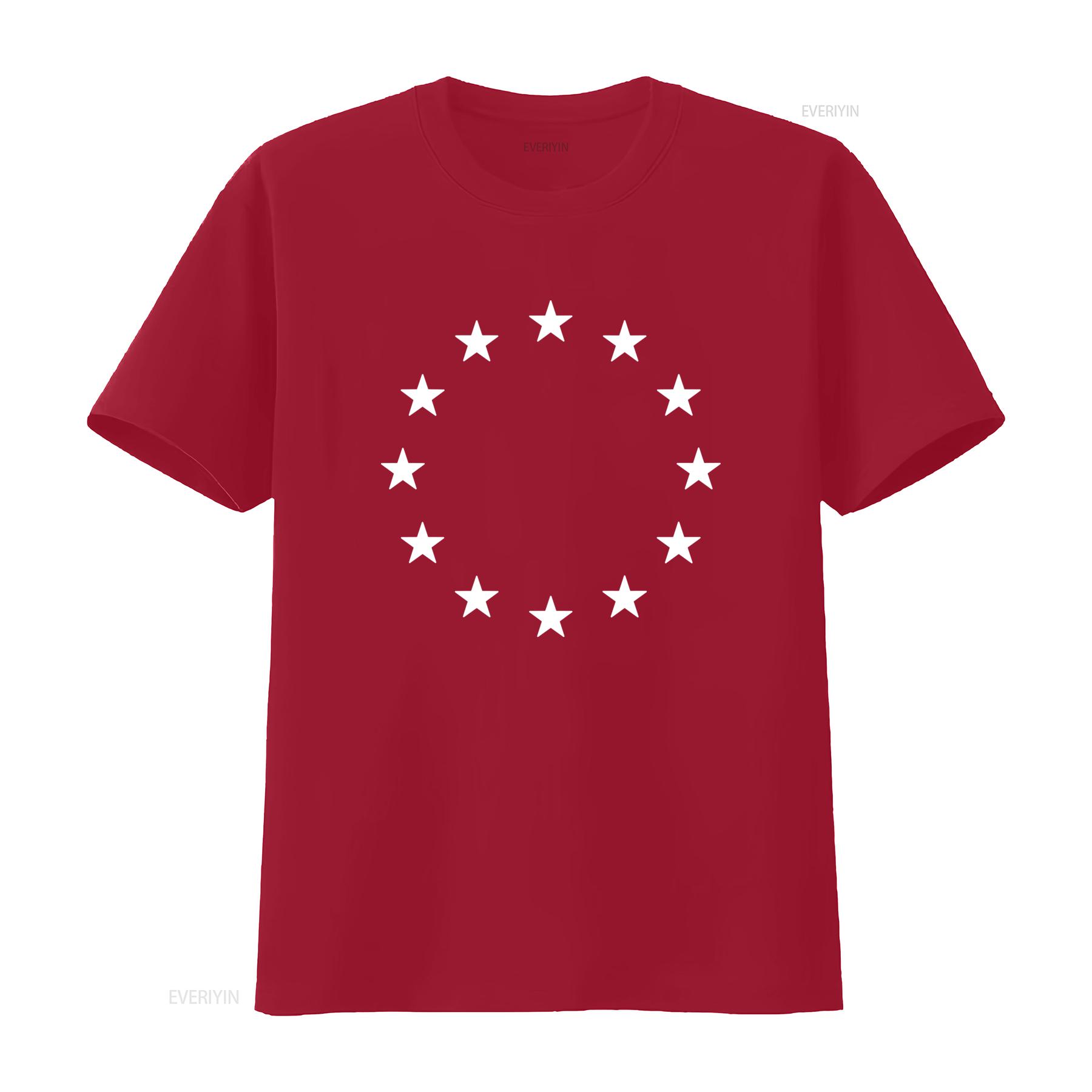 

EU European Union White Stars Logo T Shirt Cool Flag Euro Black Cotton S 5XL vintage Washed homme Stretched S