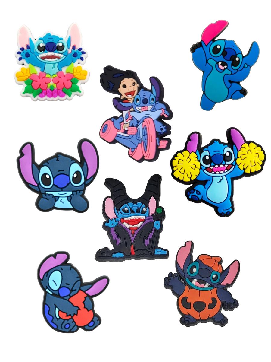 

Джибітси Стіч 3D Ліло і стіч Lilo & Stitch 8 шт аксесуари для взуття крокс прикраса різнокольоровий