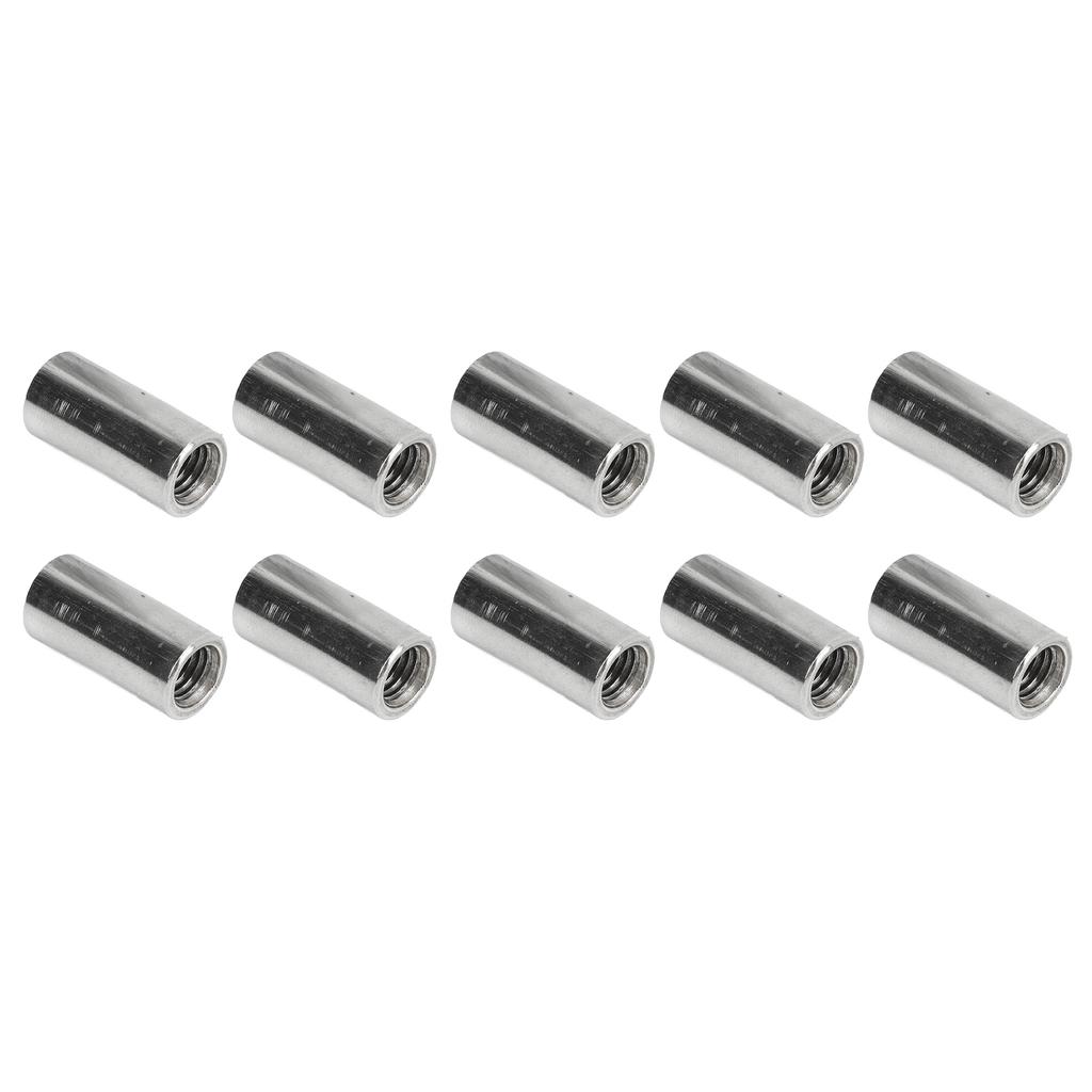 10 Pcs Round Connector Nut M8x1.25 Female Thread L25mm Rod Coupling Nuts Stainless Steel Threaded Sleeve Rod