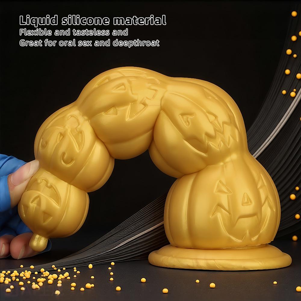 Huge Gold Silicone Anal Plug Threaded Dildo Realistic Big Dick Sex Toy for Men Fisting