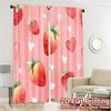 Set Of 2 Flat Printing Curtains Without Rod Strawberry Love Chic Creative Polyester Holiday Perfect Curtain Made
