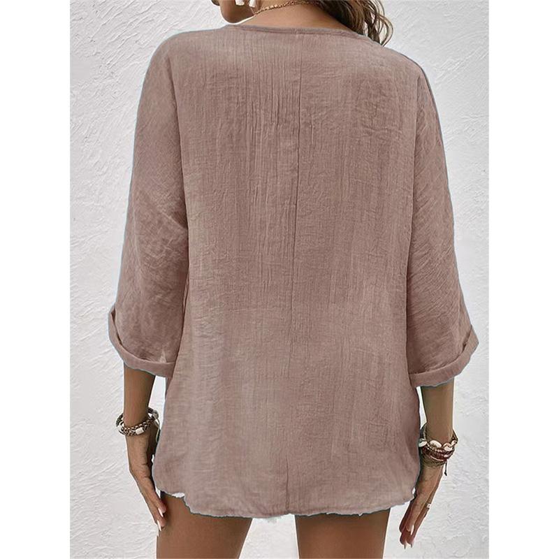 Neuer Damen Chiffon Cardigan V-Ausschnitt Knopf Langarm Leicht Casual Oberteile