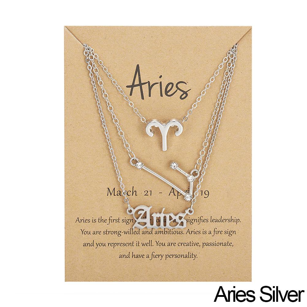 Fashion 12 Constellation Zodiac Star Sign Pendant Clear Zircon Women Necklaces Pisces Aries Taurus Horoscope Amulet Jewelry