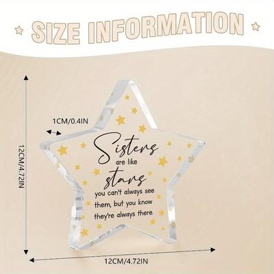 Acrylic Star Sister Plaque - Funny Birthday & Wedding Gift from Siblings
