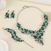 Retro Modeschmuck Set: Elegantes Halsketten-, Ohrring- und Armband-Set für Abendkleider