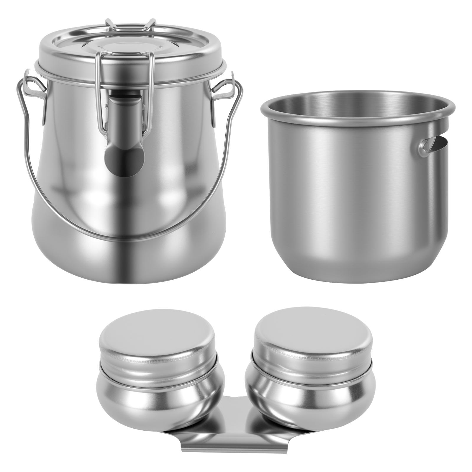 

Oil Painting Brush Washer Stainless Steel Paint Brush Washing Bucket with Double Dipper Palette Cup and Filter for Student Artis серебряный