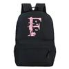 Back To School Rucksacks Trend Graphic Flower Alphabet Harajuku Style Trend Open-air Journey Knapsack Zip Laptop Bagpack
