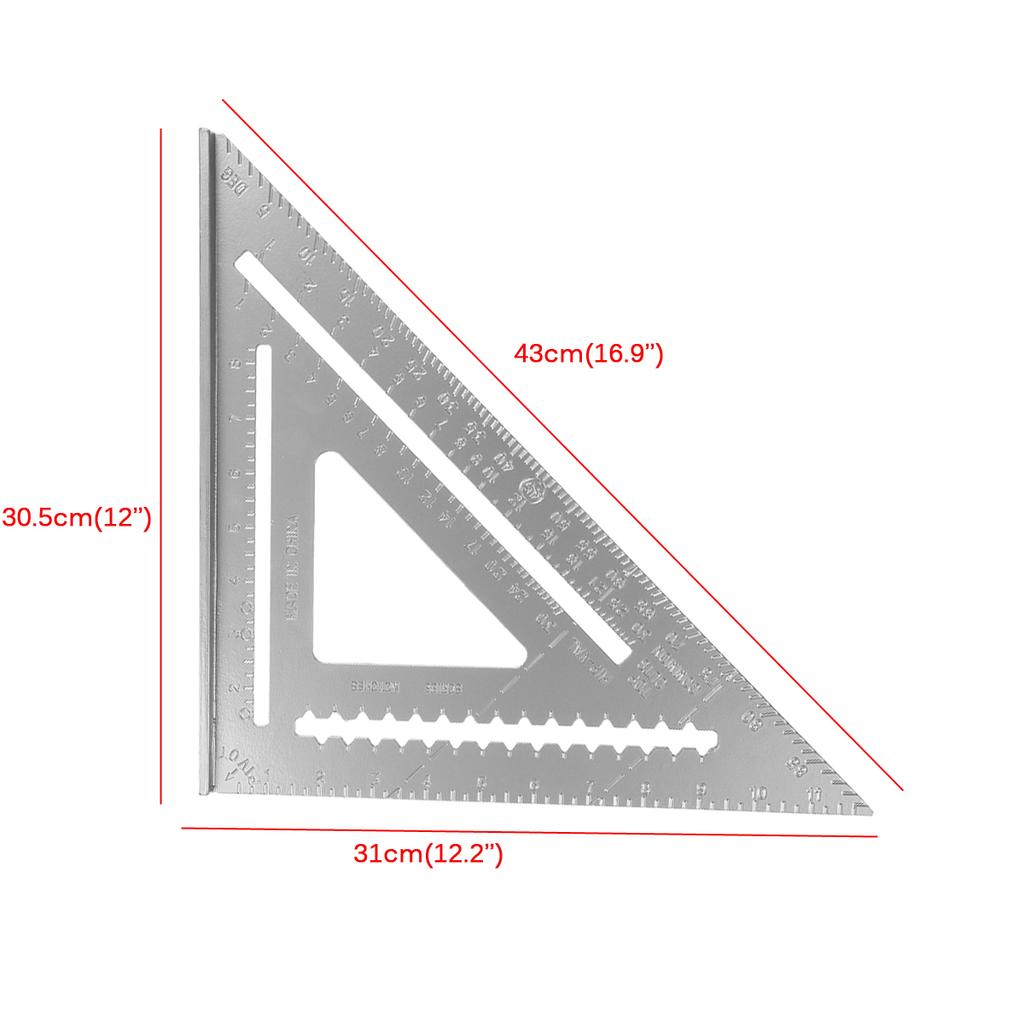 12/7 Inch Aluminum Alloy Triangle Angle Ruler Squares For Woodworking Speed Square Angle Protractor Rulers Measuring Tools-7 Inch_ 12/7 Inch Aluminum Alloy Triangle Angle Ruler Squares For Woodworking Speed Square Angle Protractor Rulers Measuring Tools-7 Inch_