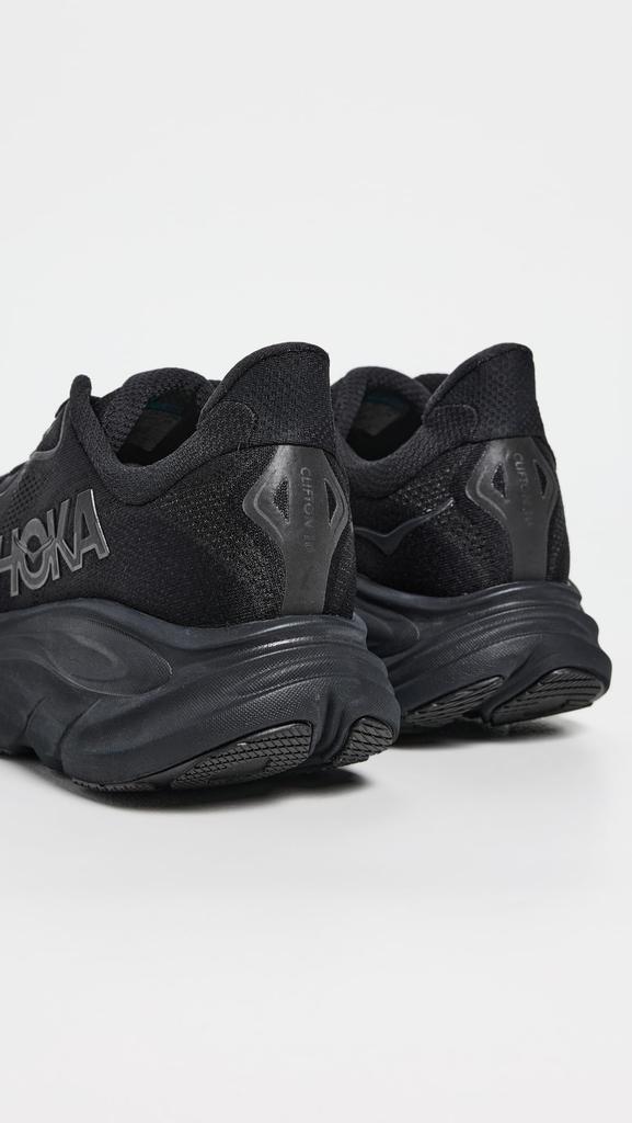 HOKA Clifton 10 Running Black Cushioned Sneakers Shoes, (1162030-BBLC), Men's, Walking, Road, Ultra-Lightweight, (Black/Size 25.5)